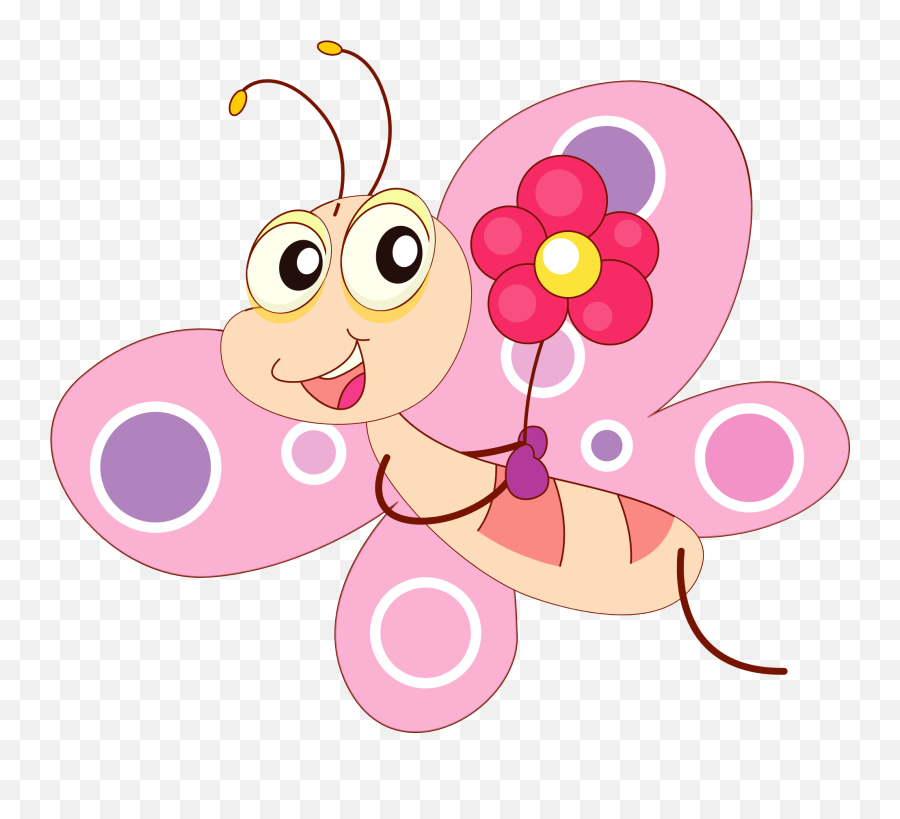 Download Butterflies Cartoon Butterfly Butterfly Hd Image - Clipart Flower Cartoon Png Emoji,Sleep Ant Ladybug Ant Emoji