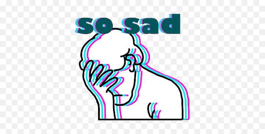 Sad Vaporwave Glitch Sticker - Vaporwave Aesthetic Tumblr Png Emoji,Sad Shit Emoji