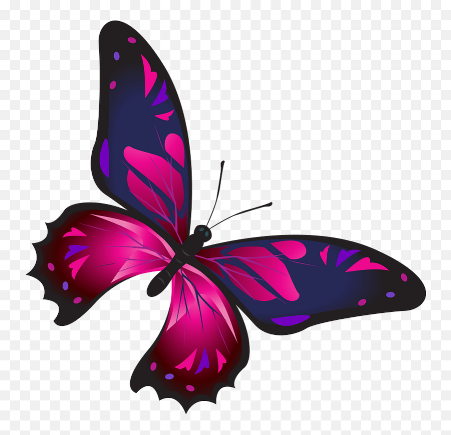 Pink Butterfly Clipart - Borboleta Png Fundo Transparente Emoji,Pink Butterfly Emoji