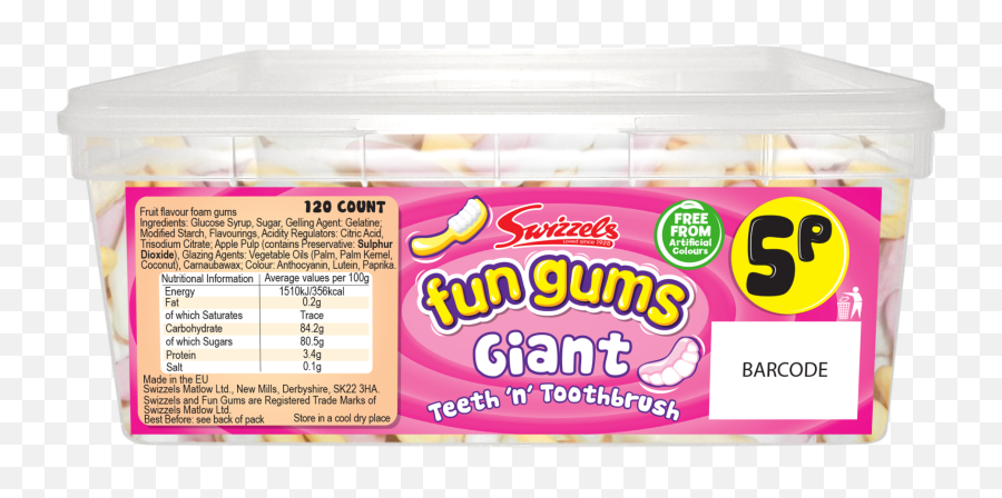 Swizzels 5p Giant Teeth U0027nu0027 Toothbrush - Fun Gums Emoji,Heart Throb Emoji