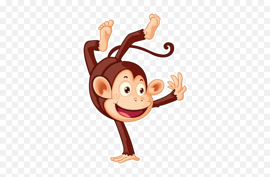 Funny Monkey Stickers For Whatsapp And Signal Makeprivacystick - Monkey Cartoon Vector Png Emoji,Whatsapp Monkey Emoticons