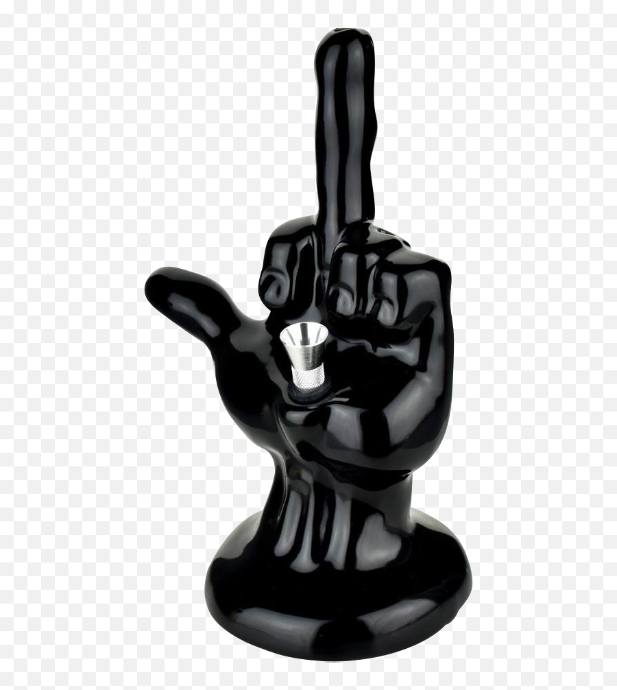 One - Fingered Salute Ceramic Water Pipe Middle Finger Bong Emoji,Finger Pistol Emoji