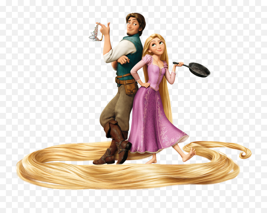 Download Toy Game Figurine Video - Rapunzel And Flynn Png Emoji,Rapunzel Coming Out Of Tower With Emotions