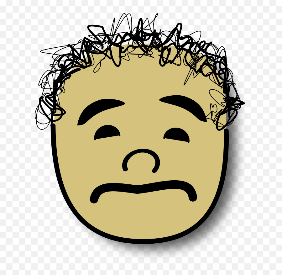 Free Photo Sad Head Curly Face Avatar - Visage Png Dessin Emoji,Free Small People Vectars Show Emotions Have Large Heads