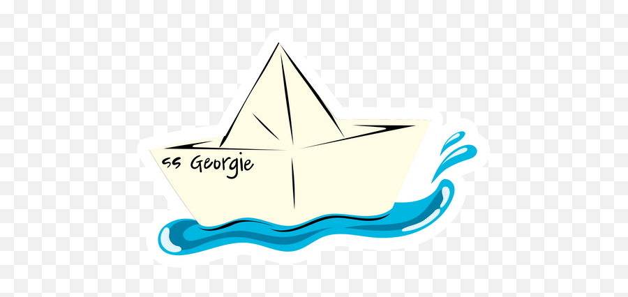 It Ss Georgie Paper Boat Sticker - Clip Art Emoji,Pennywise Emoji
