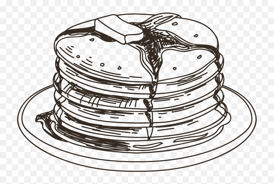 Collection Of Free Pancake Drawing Line - Pancake Vector Black And White Emoji,Black And White Breakfast Emoji