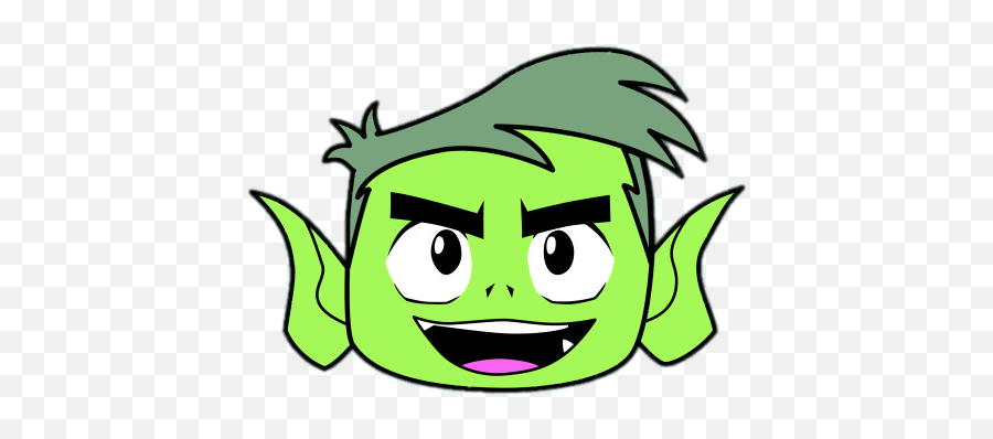 Check Out This Transparent Teen Titans Go Beast Boy Face Png - Beast Boy Face Emoji,Emoticon Teenager Clipart