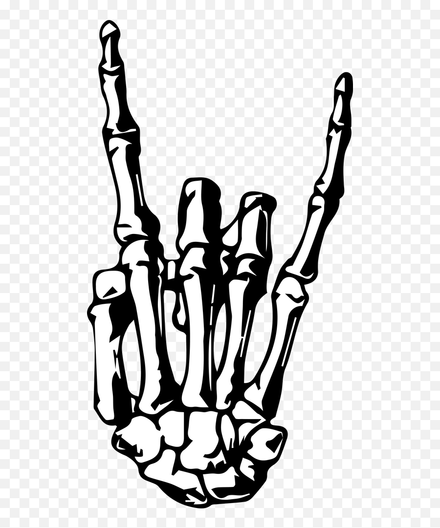 Pin - Transparent Skeleton Rock Hand Emoji,Rock N Roll Metal Horns Emoticon