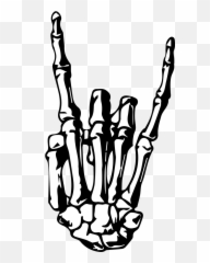 Pin - Transparent Skeleton Rock Hand Emoji,Rock N Roll Metal Horns Emoticon