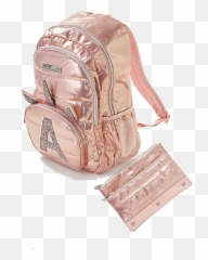 Justice Girls School Backpack Initial Rose Gold Quilted - Lonchera Unicornio Justice Y Emoji,Justice Emoji Party Supplies