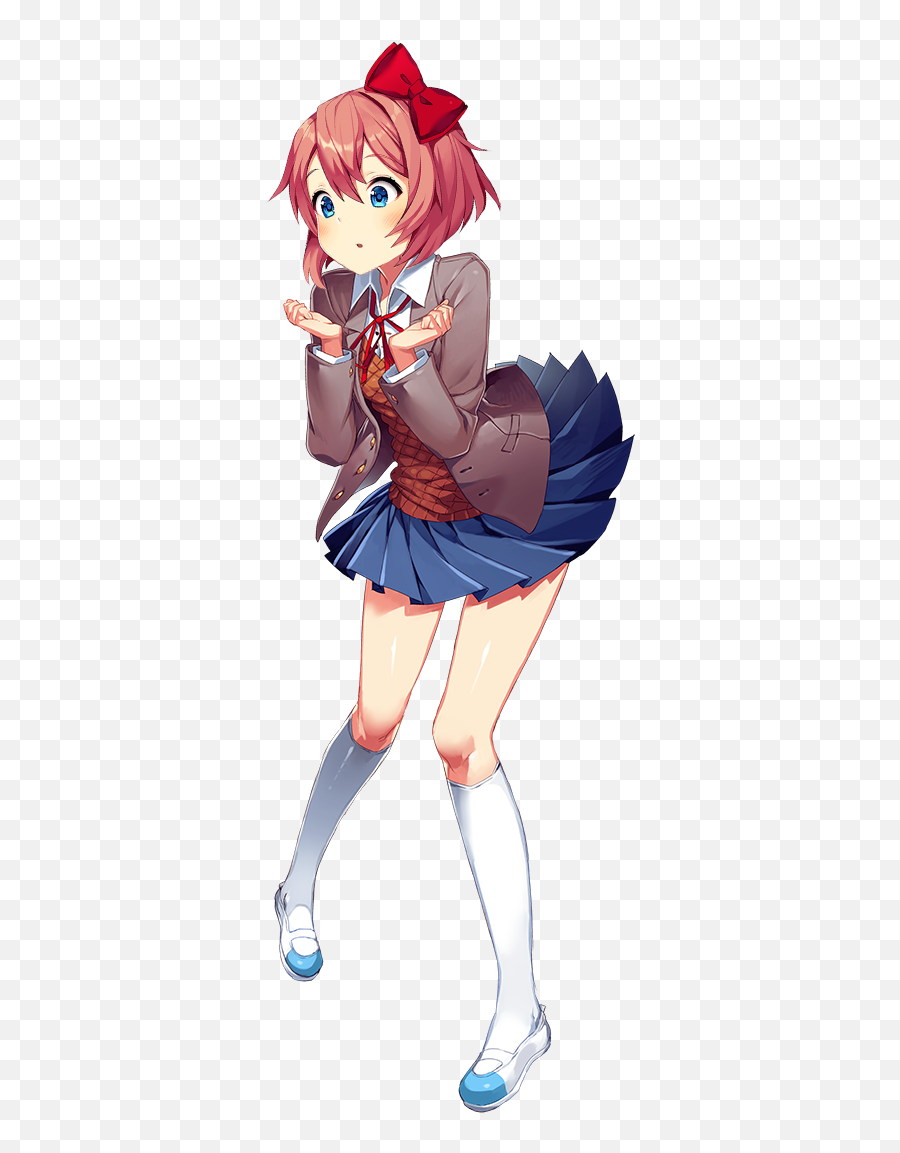 Sayori Full Of Curiosity And Wonder Ddlc - Sayori Full Body Emoji,Deviantart Emoticon Plz