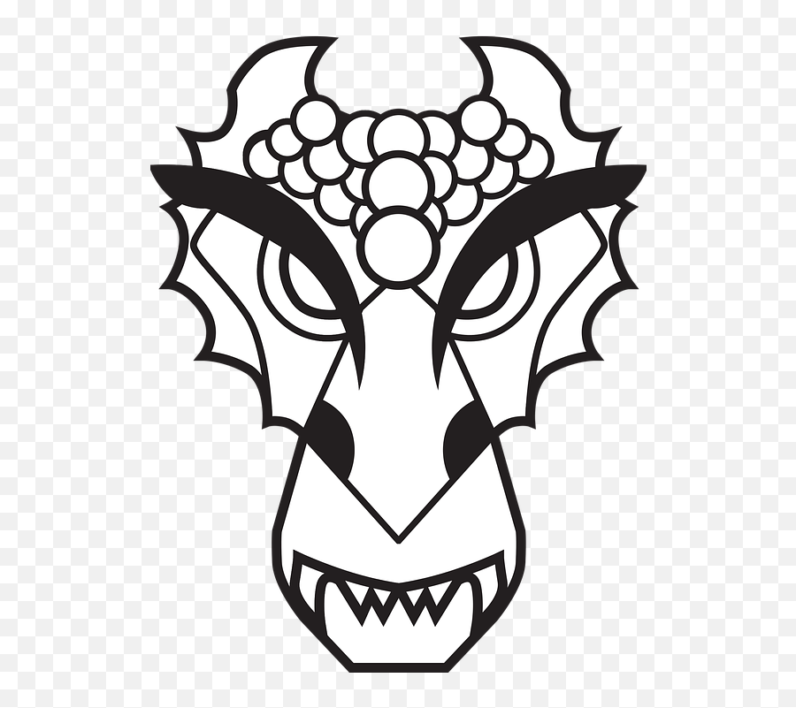 Free Photo Line Art Dragon Face Dragon Dragon Head - Max Pixel Dot Emoji,Face Emotions Drawings