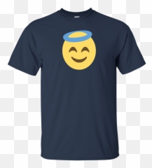 Emoji Angel Face T Shirt Halo Innocent Not Guilty Heaven - Bobs Burgers Lil Bob Shirt,Angel Emoticon Png
