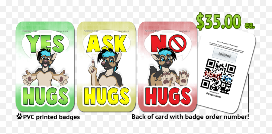 Fursonalert Hugs Badge - Identifur Emoji,Hugs & Kisses Emoji