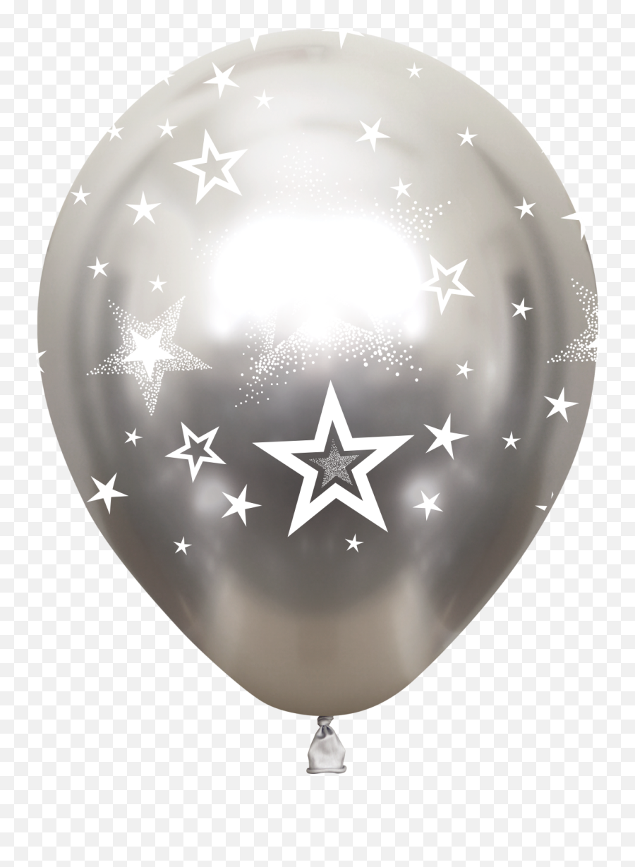 12 Mirror Stars All Around Silver Latex Balloons 25 Per Emoji,Ninja Star Emoji