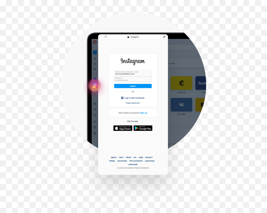 Instagram In Opera Post View And Message On Desktop Opera - Instagram App Design Login Emoji,How To Add Emoticons To Facebook Posts