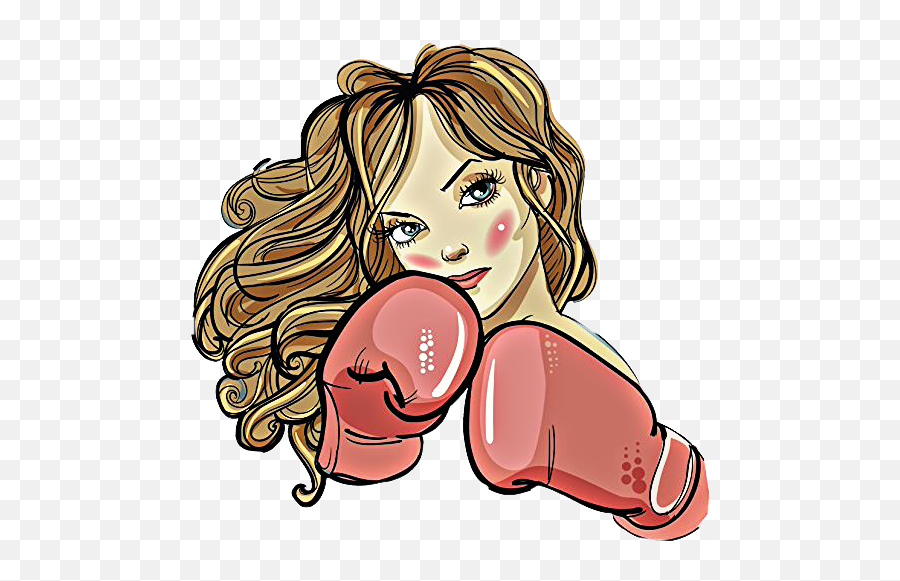 Boxing Gloves Sticker Challenge - Cartoon Woman Boxer Fighter Emoji,Boxing Glove Emoji