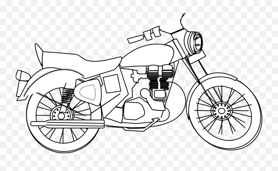 Free Motorcycle Motor Cliparts - Motorcycle Clip Art Black And White Emoji,Motorbike Emoji