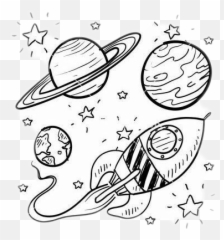 Sticker Dibujo Nave Espacio De De - Space Science Drawing Emoji,Dibujos De Emojis Blanco Y Negro