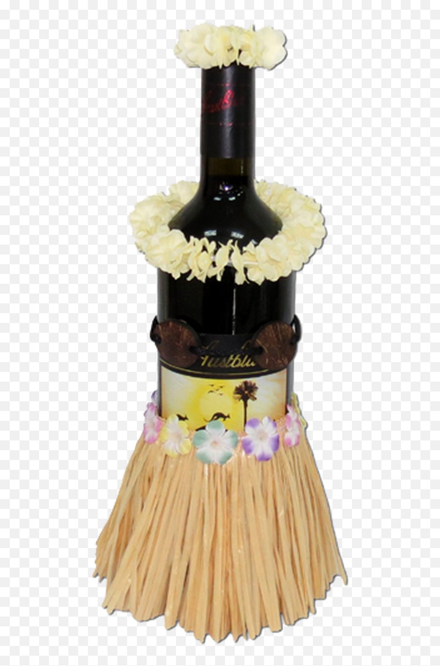 Wine Bottle Hula Skirt Outfit - Broom Emoji,Emoticons With Hula Girls And Leis