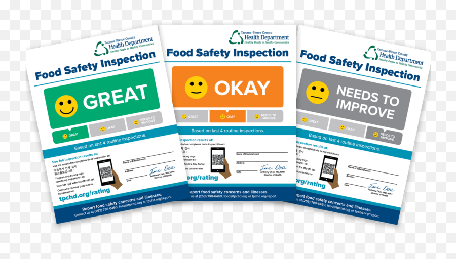 New Pierce County Food Safety Signs Use - Health Department Food Grade Emoji,What Is An Emoticon With A Straight Line For Smile