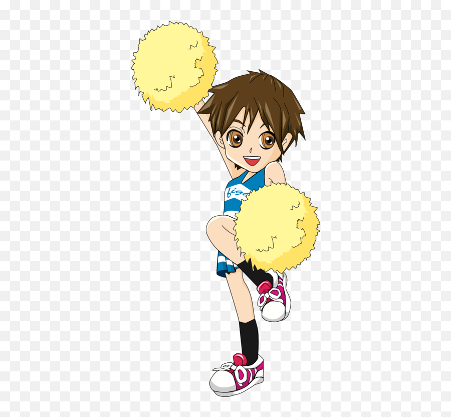 Emotion Art Black Hair Png Clipart - Cheerleading Boy Animation Emoji,Emotions Pom Pom Balls