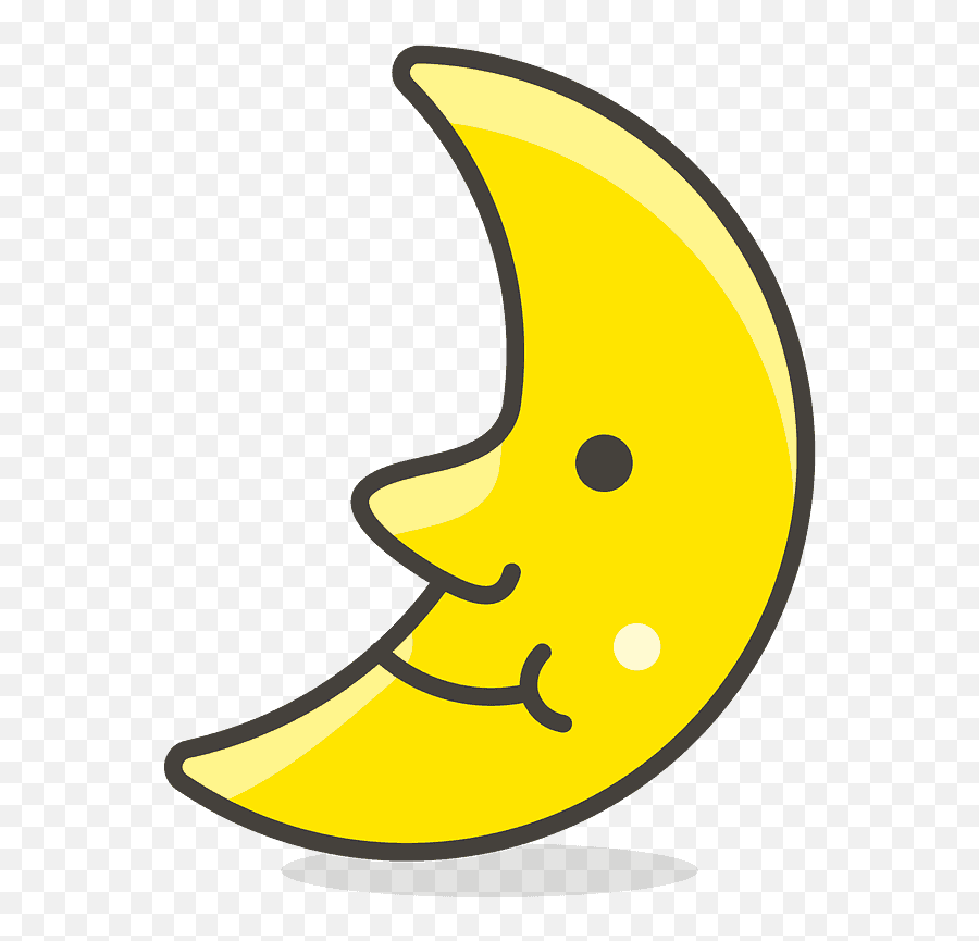 First Quarter Moon Face Emoji Clipart - Moon Icon Face Png,Crescent Moon Phases Emoji For Computer