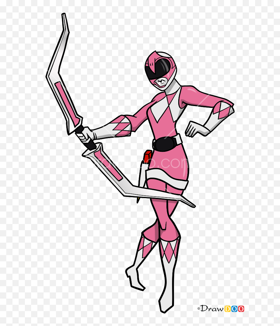 How To Draw Pink Ranger Power Rangers - Power Rangers Drawing Pink Emoji,Power Rangers Emoji