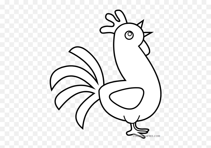 Rooster Outline Coloring Pages Rooster Printable - Clip Art Rooster Black And White Emoji,Rooster Emoji