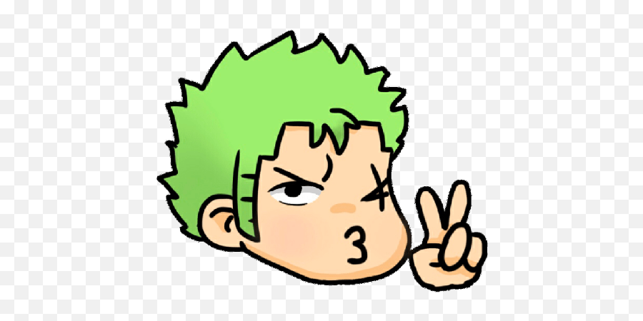 One Piece Chibi Heads Emoji,Zoro Emoji