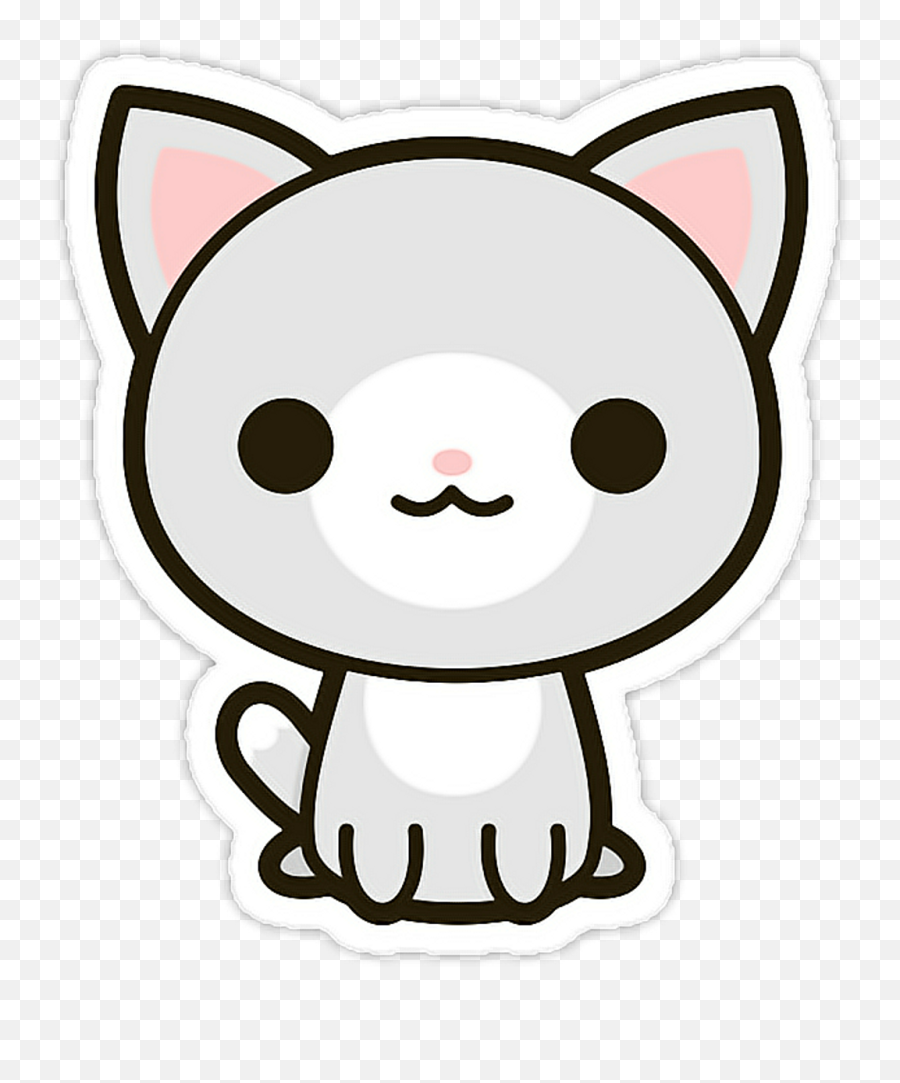 Cat Sticker - Stickers Kawaii Png Clipart Full Size Cute Pinterest Dibujos Kawaii Emoji,Kawaii Cat Emoji