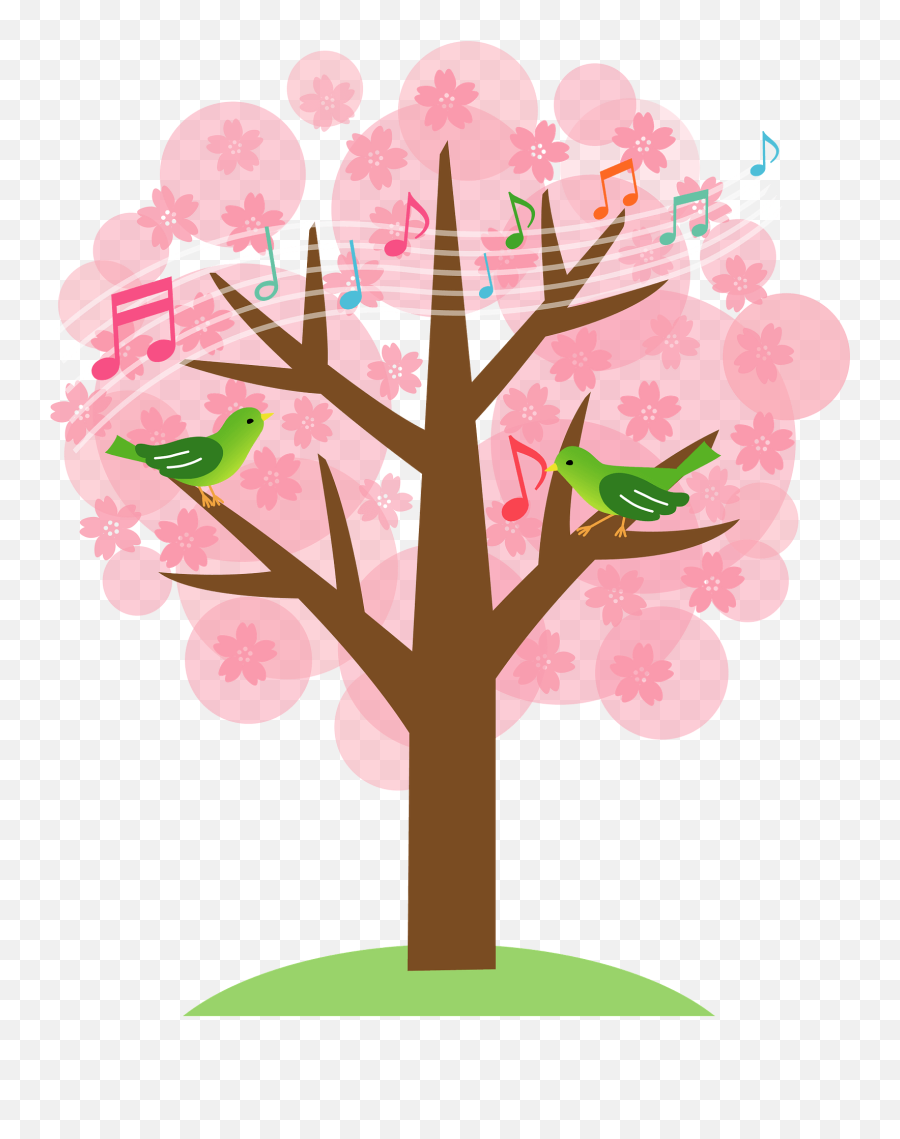 Cherry Blossoms And Japanese Bush Warbler Clipart Free Emoji,Sakura Flower Emoji