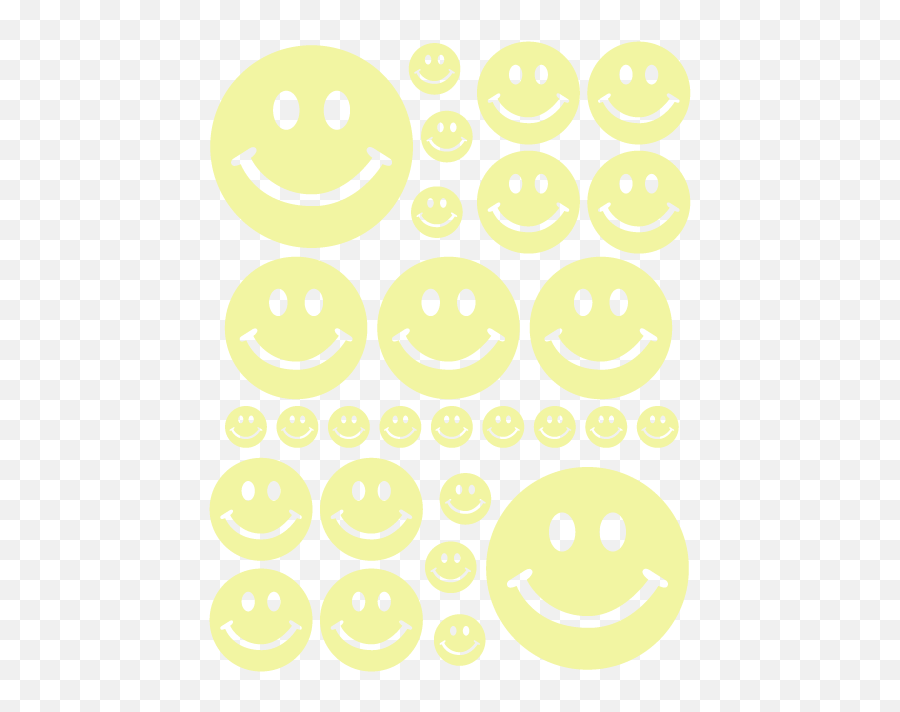 Smiley Face Wall Decals In Pale Yellow - Happy Emoji,Raindrop Emoticon