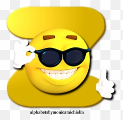 Yellow Smile Sunglasses Alphabet Emoji - Transparent Cool Emoji Png,Z Emoticon