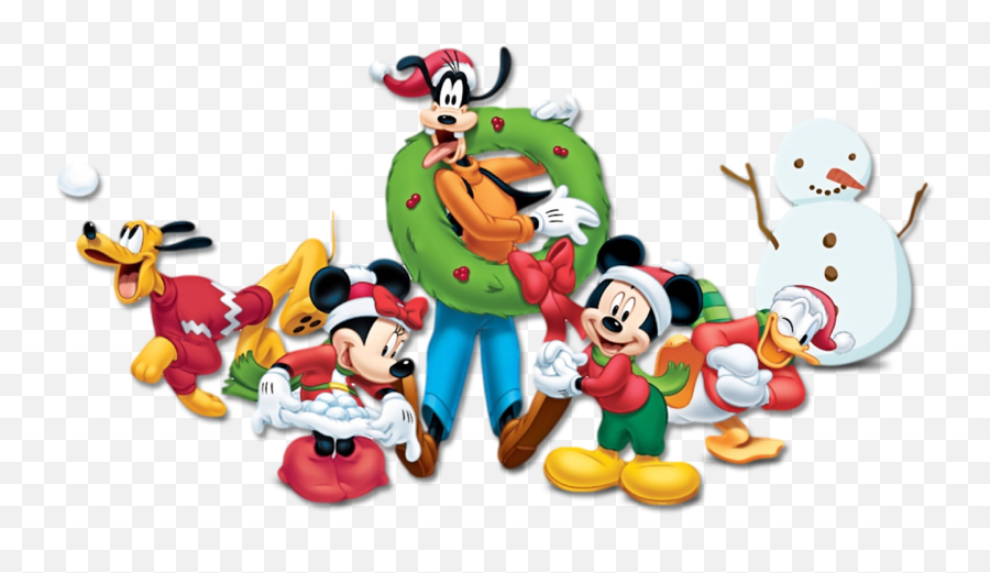 Download Mickey Minnie Pluto Goofy Mouse Christmas Clipart - Christmas Mickey Png Emoji,Goofy Facebook Emoticons