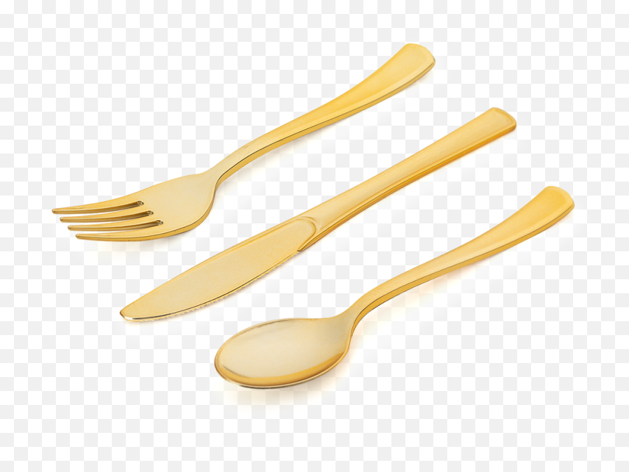 Premium Party Plastic Gold Disposable Forksknivesspoons 24pcs - Livingbasics Egg Spoon Emoji,Knife Shower Emoji