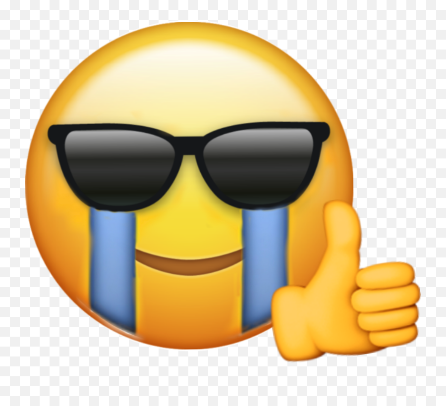 Emoji Cryingemoji Sunglassesemoji Sticker By Owen - Crying Under Sunglasses Emoji,Sunglasses Emoticon