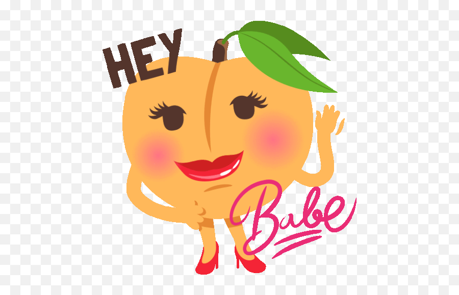 Hey Babe Peach Life Sticker - Happy Emoji,Peach Emoticon Facebook