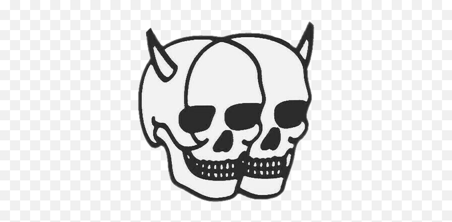 Doubledevil Skull Devil Sticker - Grunge Skull Tattoo Emoji,Apple Skull Emoji 2018