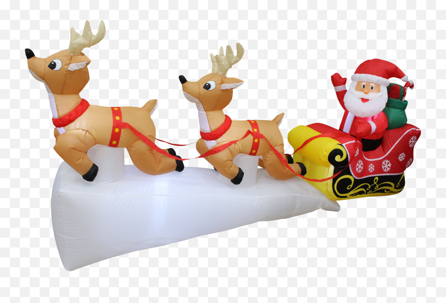 Reindeer Sleigh Transparent Background Png Mart Emoji,Santa And Christmas Rudolph Emoji