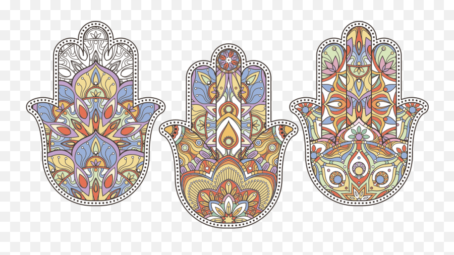 3 Hamsa Hands Religion Stickers Emoji,Easter Island Statues Emoji