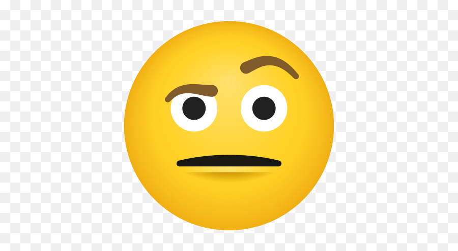 Face With Raised Eyebrow Icon In Emoji Style,Raise Emoji