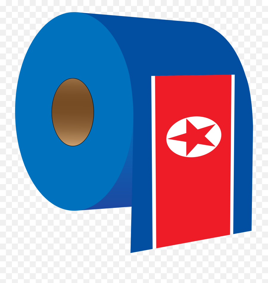 Big Image - North Korea Flag Parody Clipart Full Size North Korea Toilet Paper Emoji,North Korean Flag Emoji