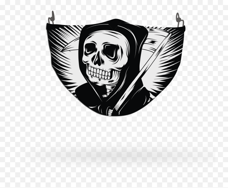 Death Theme Pattern Face Covering Print 3 - Celebrity Automotive Decal Emoji,Death Face Emoji