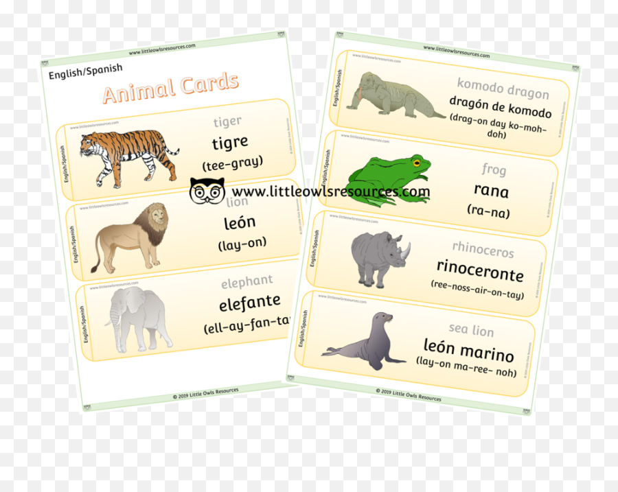 Free Spanishenglish Dual Language Printable Early Years - Animal Figure Emoji,List Of Emotions In Spanish And English