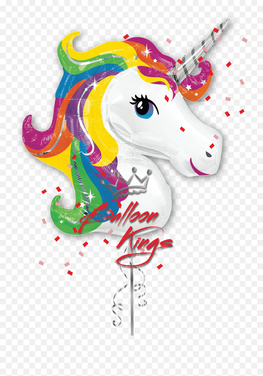 Rainbow Unicorn - Unicorn Foil Balloon Emoji,Unicorn Emoji Stencil