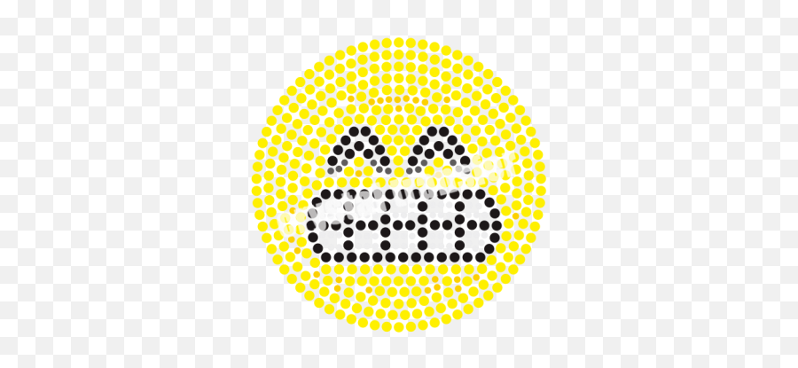 Classic Emoji Iron On Hot Fix - Abstract Black Dot Circle Background,Fix It Emoji