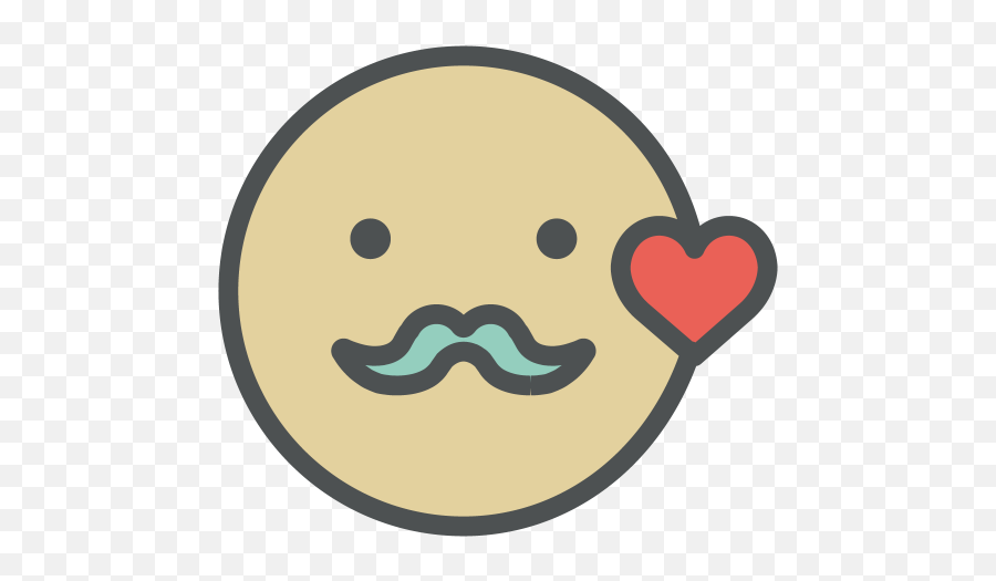 Hipster Smiley Free Icon Of Flat Line Valentine Icons - Happy Emoji,Flat Emoticon