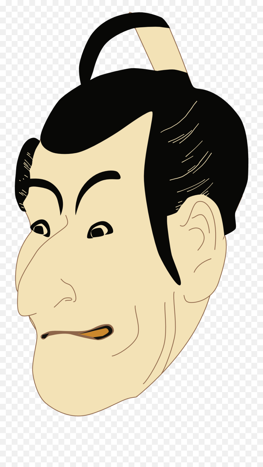 Asian Man Head Drawing Free Image - Ichikawa Ebizo Iv In The Role Of Takemura Sadanoshin Emoji,Asian Face Emotions