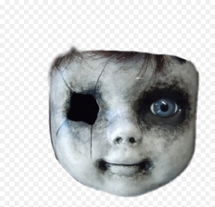 Doll Creepy Face Sticker - Scary Emoji,Scary Face Made Out Of Emojis